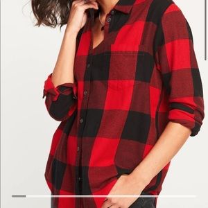 NWT Oversized Plaid Flannel Boyfriend Shirt